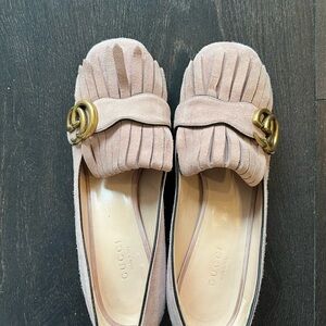 Authentic Gucci Double G Logo Suede Pumps